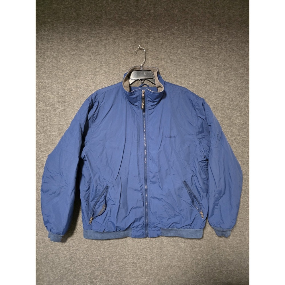 LL Bean Jacket Mens Size XL Navy Fleece Lined 3M Thinsulate Insulated Full Zip